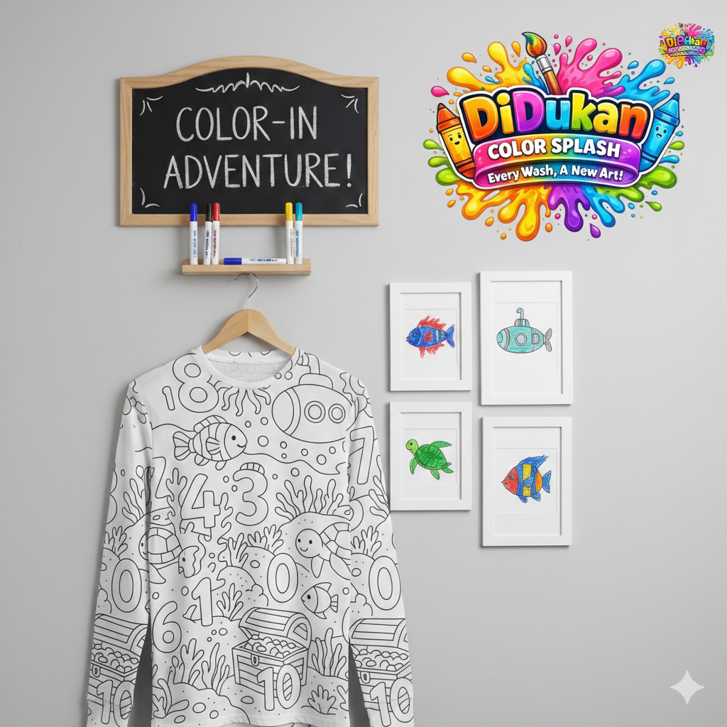 Colorable Pajamas Set Ocean Theme - Image 2
