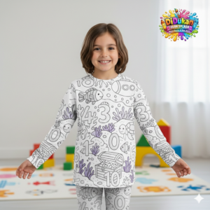 Colorable Pajamas Set Ocean Theme